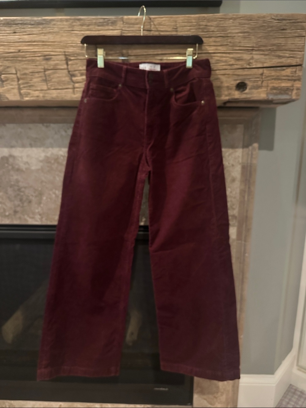 GAP Women's Wide Leg Corduroy Jeans in Burgundy